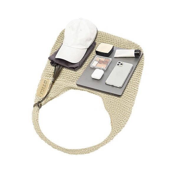 Hand-Woven Soft Large Straw Shoulder Bag Boho Straw Handle Tote Retro Summer ^_ - Picture 5 of 7